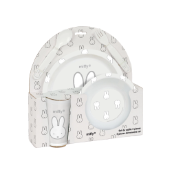 Set de platos cubiertos y vaso safta miffy menta 260x260x90 mm