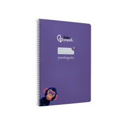 Cuaderno espiral liderpapel din a4 pautaguia tapa dura 80h 90 gr cuadro pautado 2,5mm color lila