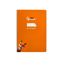 Cuaderno espiral liderpapel a4 a4 pautaguia tapa dura 80h 90 gr cuadro pautado 2,5 mm color naranja