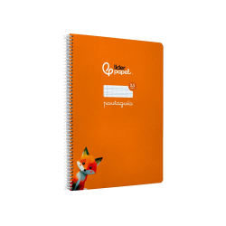 Cuaderno espiral liderpapel a4 a4 pautaguia tapa dura 80h 90 gr cuadro pautado 2,5 mm color naranja