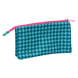 Bolso escolar portatodo safta triple nait nait pata de gallo verde 120x220x30 mm