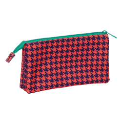 Bolso escolar portatodo safta triple nait nait pata de gallo coral 120x220x30 mm