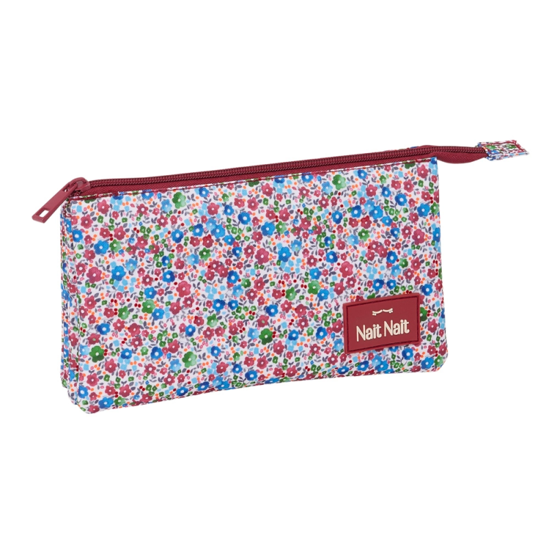 Bolso escolar portatodo safta triple nait nait floresistente coimbra burdeos 120x220x30 mm
