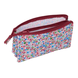 Bolso escolar portatodo safta triple nait nait floresistente coimbra burdeos 120x220x30 mm