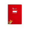 Cuaderno espiral liderpapel a4 pautaguia tapa dura 80h 90 gr cuadro pautado 2,5mm color rojo