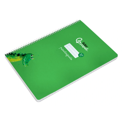 Cuaderno espiral liderpapel a4 pautaguia tapa dura 80h 90 gr cuadro pautado 2,5mm color verde
