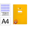 Cuaderno espiral liderpapel a4 pautaguia tapa dura 80h 90 gr cuadro pautado 3mm color amarillo