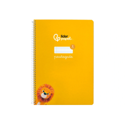 Cuaderno espiral liderpapel a4 pautaguia tapa dura 80h 90 gr cuadro pautado 3mm color amarillo
