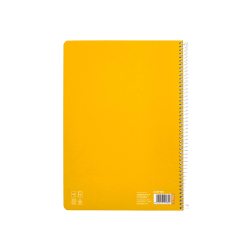 Cuaderno espiral liderpapel a4 pautaguia tapa dura 80h 90 gr cuadro pautado 3mm color amarillo