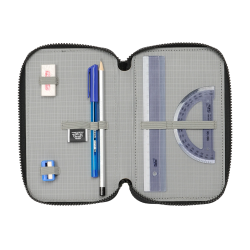 Plumier escolar safta triple 36 piezas tortugas ninja 195x125x55 mm