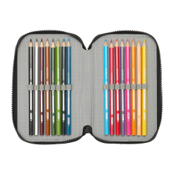 Plumier escolar safta triple 36 piezas tortugas ninja 195x125x55 mm