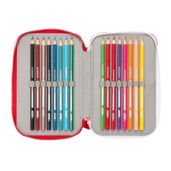 Plumier escolar safta triple 36 piezas sevilla f.c. corporativa 195x125x55 mm