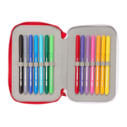 Plumier escolar safta triple 36 piezas sevilla f.c. corporativa 195x125x55 mm