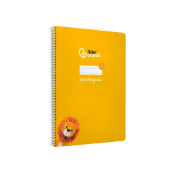Cuaderno espiral liderpapel a4 pautaguia tapa dura 80h 90 gr cuadro pautado 3mm color amarillo