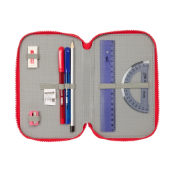 Plumier escolar safta triple 36 piezas atletico de madrid 195x125x55 mm