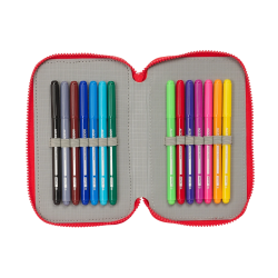 Plumier escolar safta triple 36 piezas atletico de madrid 195x125x55 mm