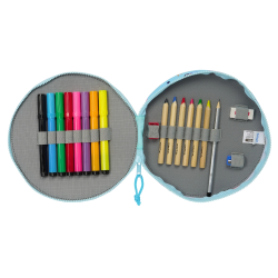 Plumier escolar safta redondo 18 piezas bluey 35x210 mm