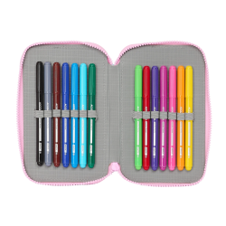 Plumier escolar safta doble pequeño 28 piezas munich heaven 195x125x40 mm