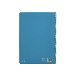 Cuaderno espiral liderpapel a4 pautaguia tapa dura 80h 90 gr cuadro pautado 3mm color azul