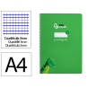 Cuaderno espiral liderpapel a4 pautaguia tapa dura 80h 90 gr cuadro pautado 3mm color verde