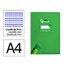 Cuaderno espiral liderpapel a4 pautaguia tapa dura 80h 90 gr cuadro pautado 3mm color verde