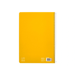Cuaderno espiral liderpapel a4 pautaguia tapa dura 80h 90gr cuadro pautado 4mm color amarillo