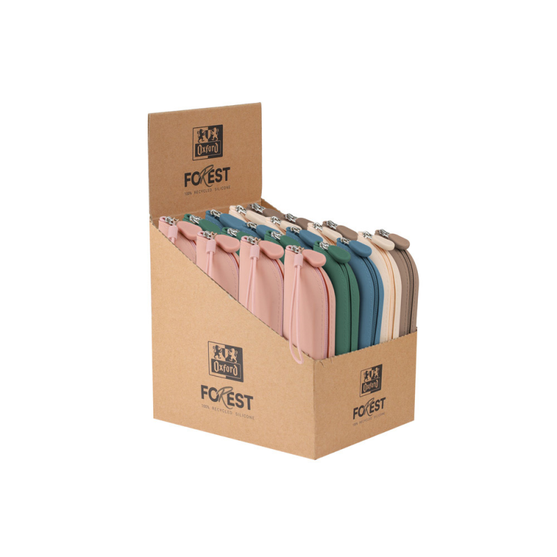 Estuche portatodo oxford forest silicona con cremallera reciclado colores surtidos