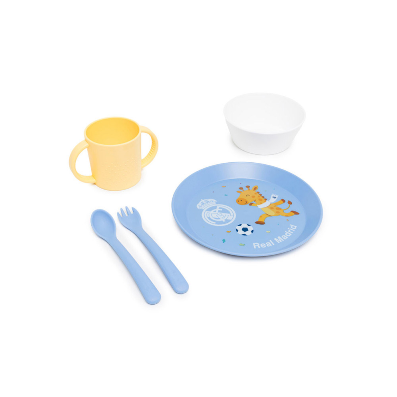 Vajilla infantil miniland real madrid kiddie meal set de 5 piezas