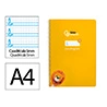 Cuaderno espiral liderpapel a4 pautaguia tapa dura 80h 90gr cuadro pautado 5mm color amarillo
