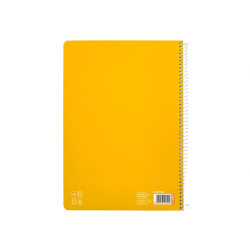 Cuaderno espiral liderpapel a4 pautaguia tapa dura 80h 90gr cuadro pautado 5mm color amarillo