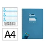 Cuaderno espiral liderpapel a4 pautaguia tapa dura 80h 90gr cuadro pautado 5mm color azul