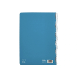 Cuaderno espiral liderpapel a4 pautaguia tapa dura 80h 90gr cuadro pautado 5mm color azul