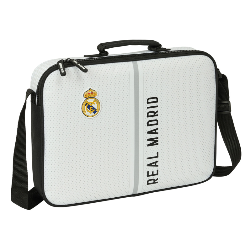 Cartera extraescolar safta resistente real madrid 1 equipacion 24/25 280x380x60 mm