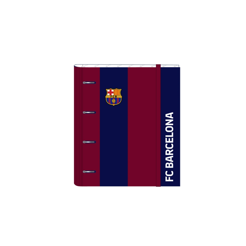 Carpeta safta 4 anillas de 35 mm con recambio din a4 100 hojas con goma y 5 separadores f.c. barcelona