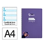 Cuaderno espiral liderpapel a4 pautaguia tapa dura 80h 90gr cuadro pautado 5mm color lila