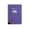 Cuaderno espiral liderpapel a4 pautaguia tapa dura 80h 90gr cuadro pautado 5mm color lila