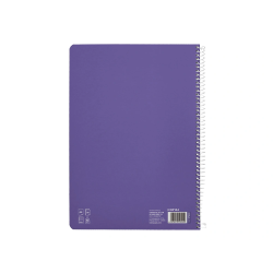 Cuaderno espiral liderpapel a4 pautaguia tapa dura 80h 90gr cuadro pautado 5mm color lila