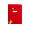 Cuaderno espiral liderpapel a4 pautaguia tapa dura 80h 90gr cuadro pautado 5mm color rojo