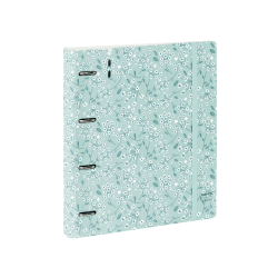 Carpeta con recambio safta din a4 cuadro 5 mm polipropileno foam 4 anillas 35mm estampados floral azul