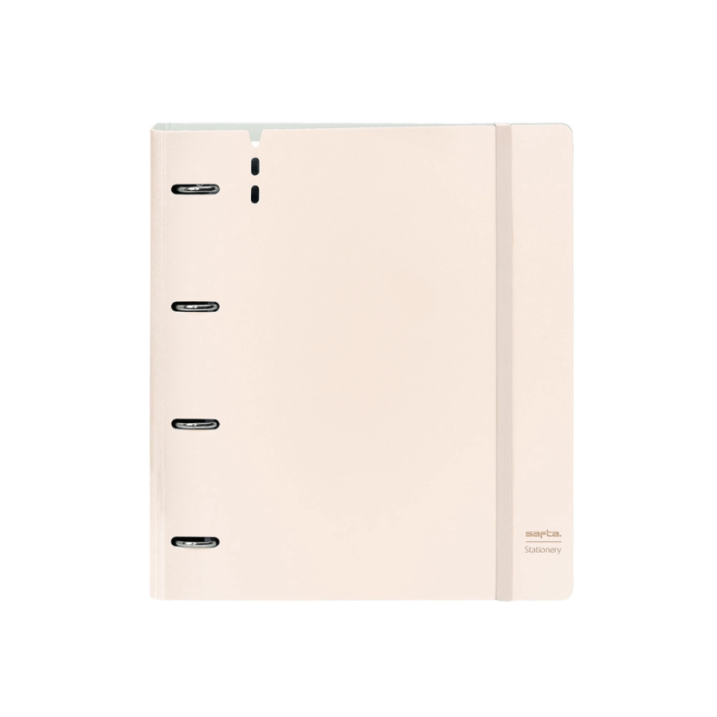 Carpeta con recambio safta din a4 cuadro 5 mm polipropileno foam 4 anillas 35mm rosa claro