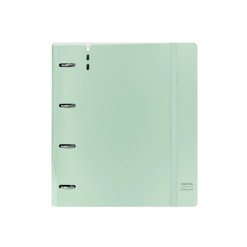 Carpeta con recambio safta din a4 cuadro 5 mm polipropileno foam 4 anillas 35mm verde claro