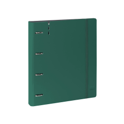 Carpeta con recambio safta din a4 cuadro 5 mm polipropileno foam 4 anillas 35mm verde oscuro