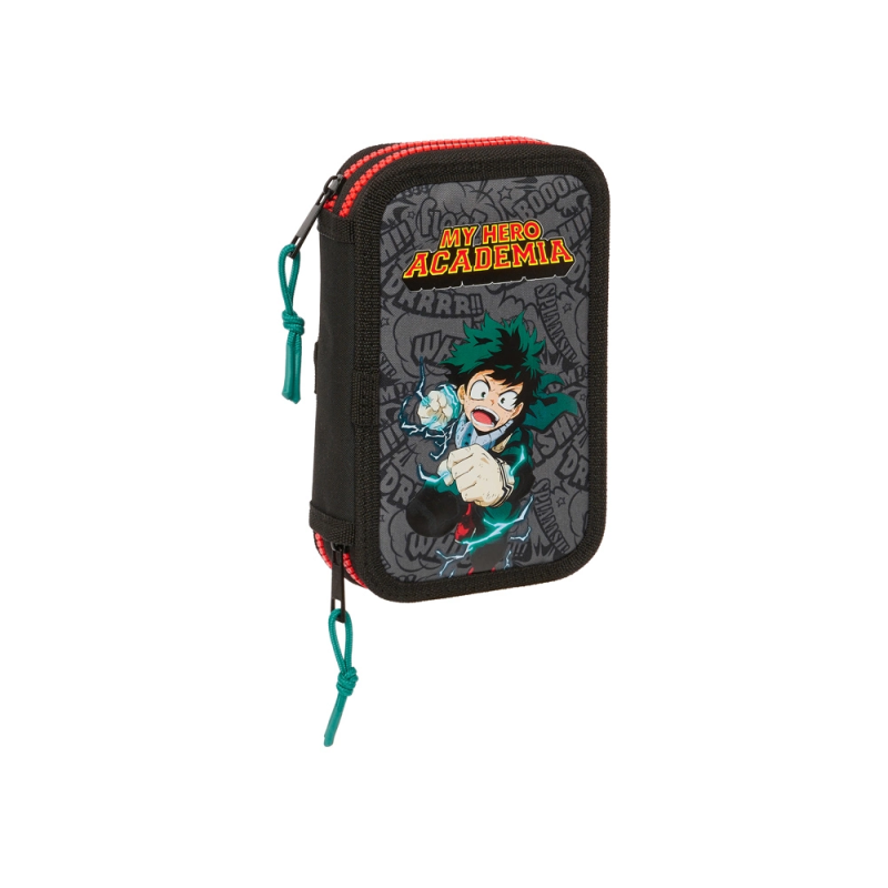 Plumier escolar safta doble cremallera 28 piezas my hero academia 40x125x195 mm