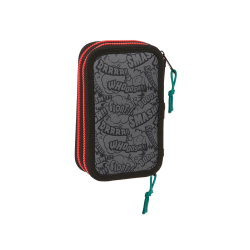 Plumier escolar safta doble cremallera 28 piezas my hero academia 40x125x195 mm