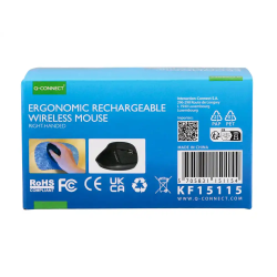 Raton q-connect optico inalambrico ergonomico vertical dpi 800/1200/1600 bateria recargable negro