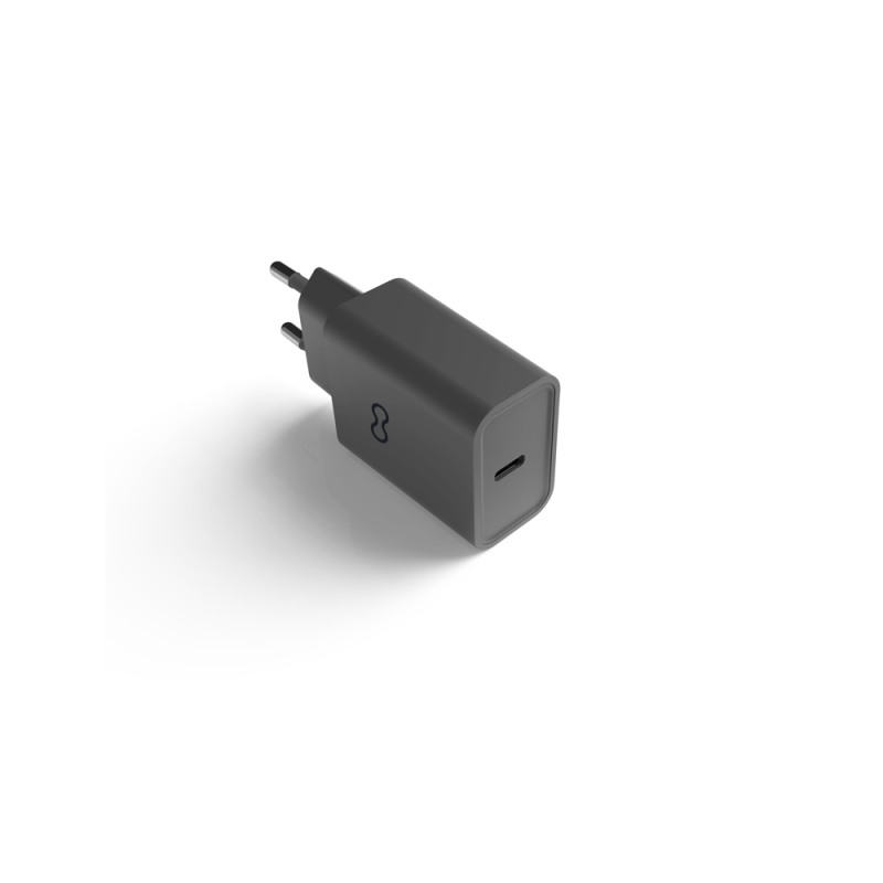 Cargador de pared groovy 1 usb-c 2.0a carga rapida color gris oscuro