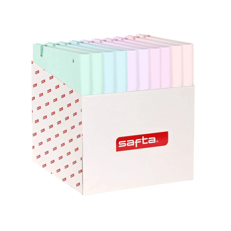 Carpeta 4 anillas 35 mm safta din a4 tapa forrada recambio 100 h cuadro 5 mm stationery expositor 10 unidades surtidas