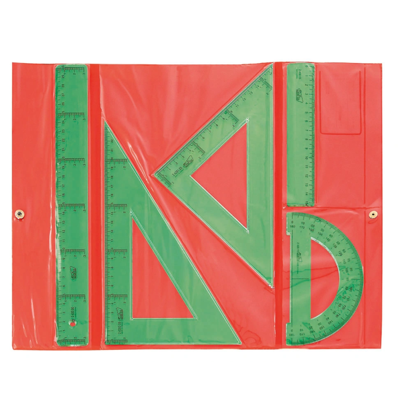 Juego escuadra cartabon regla safta verde