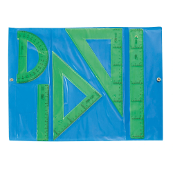 Juego escuadra cartabon regla safta verde