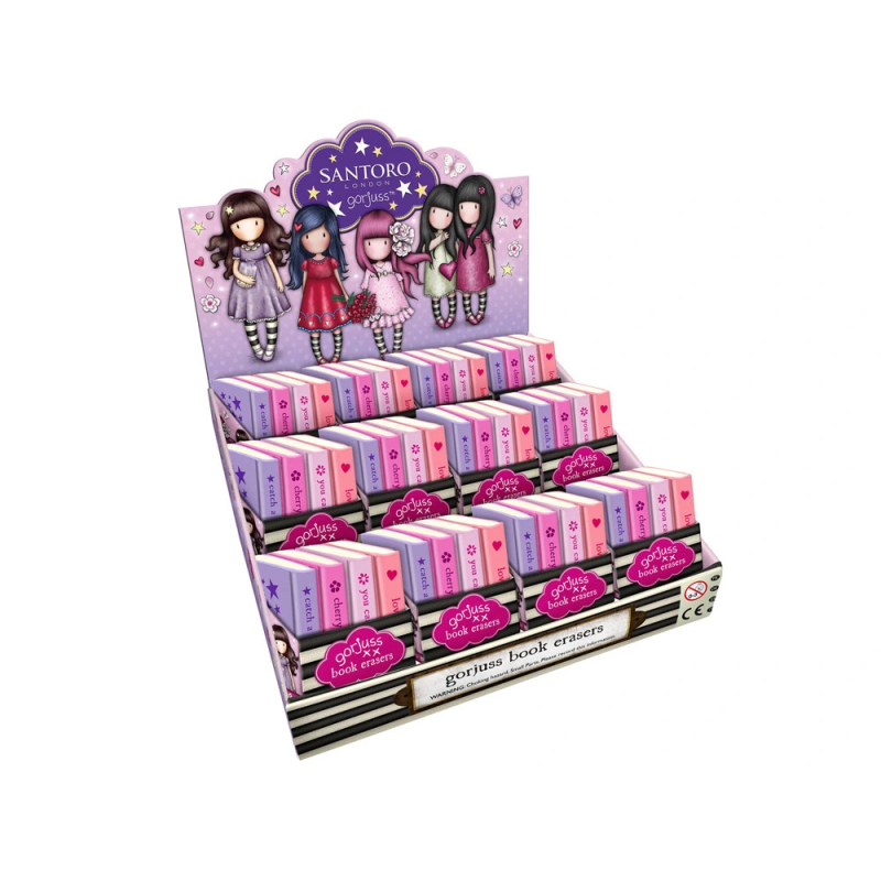 Goma safta con forma de libro gorjuss sparkle & bloom